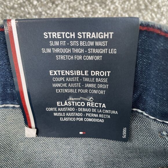 Tommy Hilfiger Youth Boys Slim Fit Straight Stretch Jeans Distressed Size 16 NEW - Picture 10 of 15